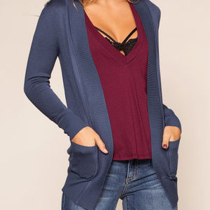 Blue Boyfriend Cardigan